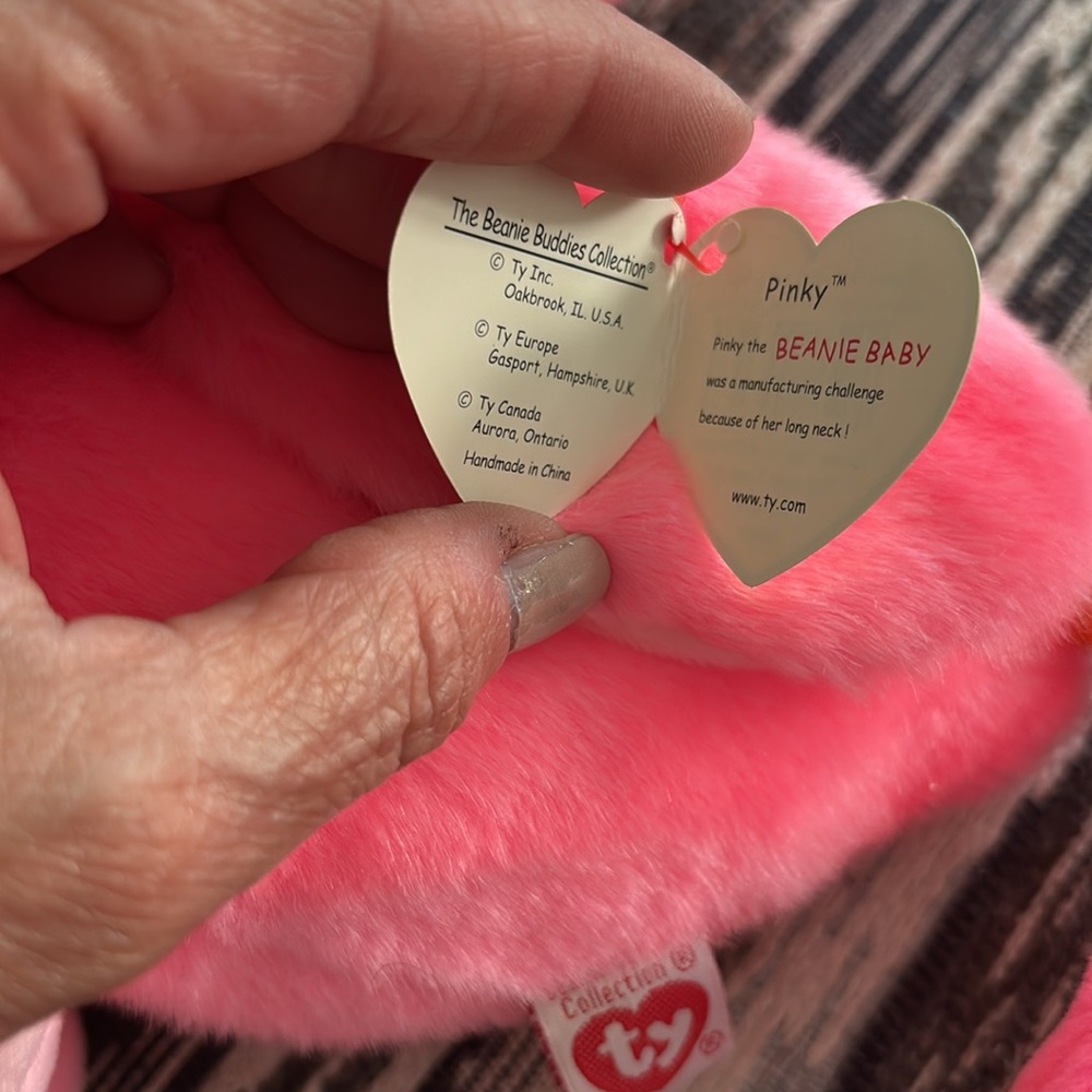 Pinky Flamingo Beanie Buddy 1998  and Two Beanie Baby (s) 1995 - Picture 7 of 7